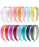 SIQUK 16 Pieces Satin Headbands 1 Inch Hard Headband Colorful Hair Headbands DIY Satin Covered Plastic Headbands Hard Satin Headband for Women and Girls Lively colors - Buy Online on GoSupps.com