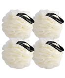 Molanda Shower Loofah Sponge - Exfoliating Mesh Brush Body Scrubber Ball (White) - Pack of 4 - Buy Online on GoSupps.com