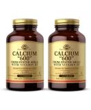 Solgar Calcium 600 120 Tablets Pack of 2 with Vitamin D3 | Non-GMO, Gluten-Free, Dairy-Free | Oyster Shell Sourced | 120 Total Servings - Buy Online on GoSupps.com