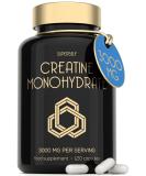 Creatine Monohydrate Tablets 3000mg - 120 Easy-to-Swallow Capsules for Men & Women - Vegan Pre-Workout Supplement for Muscle Growth - 30 Servings - Buy Online on GoSupps.com