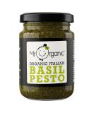 Mr Organic - No Added Sugar Basil Pesto 130g - Deliciously Natural & Organic Basil Pesto Perfect for Pasta Sandwiches and More - Non-GMO and Gluten-Free - Buy Online on GoSupps.com