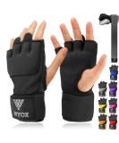 WYOX Gel Quick Hand Wraps for Boxing MMA Kickboxing - EZ-Off & On - Padded Knuckle with Wrist Wrap Protection for Men Women Youth Black S-M - Buy Online on GoSupps.com