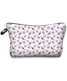 PREMYO Small Cosmetic Bag - Stylish Makeup & Pencil Case for Women - Perfect for Handbags - Anchor Design - Buy Online on GoSupps.com