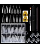120Pcs Stiletto Shape Nail Dual Forms for Polygel with Nail Forms Stickers, Brush, and File - Pack of 1 - Buy Online on GoSupps.com
