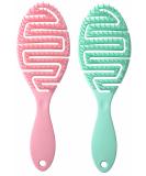 2 Pack Professional Vent Hair Brush for Women - Quick Drying & Detangling Hairbrush for Wet/Dry Hair - Ideal for Curly, Thick, Long, Wavy, and Damaged Hair - Faster Blow Drying - Pink Powder Blue - Buy Online on GoSupps.com