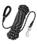 Reflective 65FT Dog Training Lead Rope for Hiking & Walking | Nylon Long Recall Leash with Comfortable Handle - Buy Online on GoSupps.com