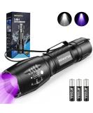 MOWETOO UV Torch LED Torch 2 in 1 Black Light with 4 Modes Waterproof 395nm UV Light Super Bright 500lm for Inspection Pet Urine Detecting Camping Including Accessories 3 AAA Batteries LE-8613d 1 Pack - Buy Online on GoSupps.com