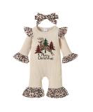 Loalirando Baby Christmas Romper Jumpsuit 9-12 Months - My First Xmas Outfit - Beige Tree Design - Buy Online on GoSupps.com
