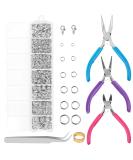 Cridoz Jewelry Repair Kit: 1520Pcs Silver Jump Rings & 3Pcs Pliers Set for Earrings, Necklaces, Rings, Bracelets | Jewelry Making Supplies - Buy Online on GoSupps.com