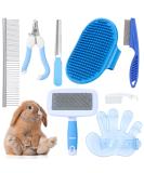 8 PCS Rabbit Grooming Kit  Rabbit Brush  Small Animal Pets Grooming Kits Include Pet Grooming Shedding Slicker Brush  Bath Massage Glove Brush  Nail Clipper  Flea Comb  Pet Double-Sided Comb for Rabbits Guinea Pigs Hamster Bunny(blue) (One Size  bule) One - Buy Online on GoSupps.com