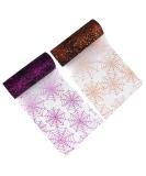 Buy 2 Pcs Halloween Tulle Rolls - 10 Yards Glitter Spider Web Pattern for Festive Decorations | Assorted Colors - Buy Online on GoSupps.com