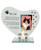 My Cat Glass Memorial Candle Holder and Photo Frame | Grief Sympathy Gift for cat Owners | Memorial plaques for Pets | cat Frame Memorial | Remembrance for cat | cat Candle Holder | in Memory of pet - Buy Online on GoSupps.com