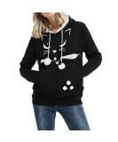 Amoyun Black Women s Cat Ear Hoodie - Unisex Long Arm Sweatshirt with Big Pocket for Dog & Cat Owners - Buy Online on GoSupps.com