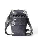 PU Leather Scissors Pouch - Grey | Hair Stylist Tools Bag for Salon & Barber | Waist/Shoulder Belt Holster - Buy Online on GoSupps.com
