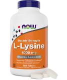 NOW Foods L-Lysine 1000mg - Double Strength - 300 Tablets | Non-GMO Amino Acid Supplement | Vegan/Vegetarian - Buy Online on GoSupps.com