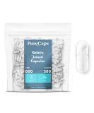 Buy PureCaps USA Empty Gelatin Capsules Size 000 - 500 Non-GMO Kosher Gluten-Free Halal Certified (Clear Gel Pills) - Bulk Pack for Supplements - Buy Online on GoSupps.com