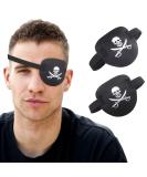 2 Pcs Pirate Eye Patch - 3D Black Eye Patches for Adults & Kids | Adjustable Medical Eye Patch for Lazy Eye | Skull & Crossbone Costume Accessory - Buy Online on GoSupps.com