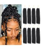 Passion Twist Hair 12 Inch Water Wave Crochet for Black Women - 8 Packs Short Butterfly Locs Bob Spring Twist Extensions - Synthetic Curly Braiding Hair 1B Natural - Buy Online on GoSupps.com