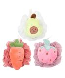 Lurrose Christmas Bath Sponge Set - 3-Piece Soft Loofahs with Strawberry, Avocado, and Carrot Design for Xmas Holiday Shower - Party Favors & Supplies - Buy Online on GoSupps.com