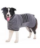 HezzLuv Ultra Absorbent Dog Bathrobe Towel Microfiber Quick Dog Drying Coat Dressing Gown Pets Comfort for Baths Swims & Muddy Walks(Black L) L Black - Buy Online on GoSupps.com