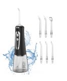 Portable Water Flosser Cordless 300ML Oral Irrigator with 5 Modes 6 Tips IPX7 Waterproof & USB Rechargeable for Home & Travel Black - Buy Online on GoSupps.com