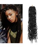 Aomig 21 PCs 18 Inch Synthetic Earthworm Fake Hair Extensions - Goddess Gypsy Braids Passion Twists for Cosplay & Masquerade Parties - Black - Buy Online on GoSupps.com