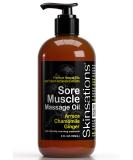 Skinsations Sore Muscle Massage Oil | Organic Arnica Montana Blend with Chamomile Ginger & Peppermint - Naturally Warming Relief - Buy Online on GoSupps.com