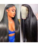 Hechirun 24 Inch Straight Human Hair Lace Front Wig | Pre Plucked 13x4 HD Lace Frontal | 180% Density Brazilian Hair | Glueless | Baby Hair | Black Women - Buy Online on GoSupps.com