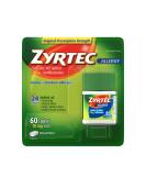 Zyrtec 24 Hour Allergy Relief Tablets 10 mg Cetirizine HCl Antihistamine Medicine 60 Count - Buy Online on GoSupps.com