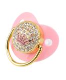 Baby Pacifier Symmetrical One Piece Design Nipple Shape Helps Promote Healthy Oral Development Ultra Light Soft Bling Silicone Newborn Pacifier for 6 to 18 Months Infant (Pink) - Buy Online on GoSupps.com