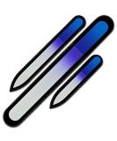 Glass Nail File - Mont Bleu Premium Set of 3 Crystal Nail Files in Pouch - Handmade Gifts - Best Glass Nail Files for Natural Nails - Washable Double Sided Nail File - Etched Nail Files Aqua Cobalt - Buy Online on GoSupps.com