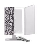 Trifold Vanity Makeup Mirror with 72 LED Lights, 5X/2X Magnification, and Touch Screen - Snake Print Portable Cosmetic Mirror for Women Gift - Buy Online on GoSupps.com