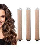 3PCS Heatless Hair Curlers for Long/Medium Hair - Overnight Curls with Soft Velvet Flexi Rods (Khaki) - Buy Online on GoSupps.com