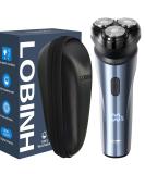 Buy LOBINH Electric Razor for Men - 100% Washable Rechargeable Cordless Wet & Dry Shaver with Travel Organizer & Fast Charging - Buy Online on GoSupps.com