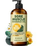 Sore Muscle Massage Oil 6.76 Oz - 100% Natural Eucalyptus & Roman Chamomile for Pain Relief | Spa Quality Massage Therapy Oil for Men & Women - Buy Online on GoSupps.com