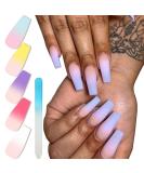 Artquee 120pcs French Ombre Press on Nails Set - Medium Long Matte Coffin False Acrylic Nails - Multicolor Manicure Kit for Women and Girls - Buy Online on GoSupps.com