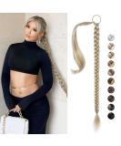 REECHO DIY Braid Ponytail Extension Long Straight Wrap Around Synthetic Hair - Light Ash Blonde 34 Inch 180g - Buy Online on GoSupps.com