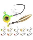 Crappie Jig Heads Kit with Underspin Spinner Blade - 30 Pack, 1/8 1/16 1/32 oz - Crappie Fishing Lures Jigs - Buy Online on GoSupps.com