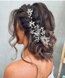 UNICRA Silver Crystal Butterfly Bride Wedding Hair Vine | Elegant Pearl Headdress for Brides & Bridesmaids - International Shipping Available - Buy Online on GoSupps.com