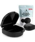 Retainer Case (2 Pack) with Vent Holes - Denture, Mouth Guard, Aligner Case - Black - Buy Online on GoSupps.com