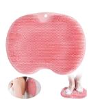 Slip-Proof Silicone Shower Foot Massager & Back Scrubber - Peeling Massage Device with Suction Cup (Red) - Buy Online on GoSupps.com