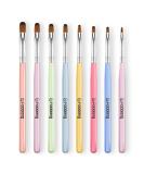 8Pcs Gel Nail Brush Set for Salon & DIY Manicure | Acrylic Sculpting Brushes with Tips Builder Pen & Structure Gel | Colorful - Buy Online on GoSupps.com