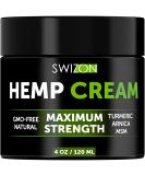 SWIZON Natural Hemp Cream for Muscles & Joints - 4 oz Soothing Muscle Relaxer with Arnica, MSM, Turmeric & Menthol - Hemp Oil Extract Gel for Discomfort Relief - Pack of 1 - Buy Online on GoSupps.com
