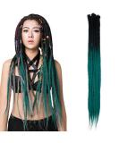 Handmade 24 Synthetic Dreadlock Extensions - 0.6cm Thin Crochet Braids in Green | Soft Hip-Hop Style - 20 Strands - Buy Online on GoSupps.com