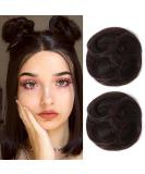 REECHO 2 PCS Mini Claw Clip in Messy & Cat Ears Hair Bun Extensions Wig Accessory Updo Hairpieces for Women Girls (Pack of 2-3.5" Wavy Dark Brown) Pack of 2 - 3.5" Wavy Dark Brown - Buy Online on GoSupps.com