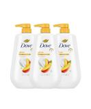 Dove Glowing Mango & Almond Butter Body Wash Pump 3-Pack - 30.6 oz x 3 | Gentle Skin Cleanser for Healthy-Looking Skin | 24hr Renewing MicroMoisture - Buy Online on GoSupps.com