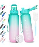 Buy Aoprel 1L BPA-Free Tritan Water Bottle - Leak-Proof Sport Bottle for Fitness Hiking & Camping - Green Pink Color Gradient - Buy Online on GoSupps.com
