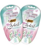 Bic Miss Soleil Sensitive Disposable Razors for Women - 8 Wet Razors with 3 Blades Aloe Vera & Vitamin E for Gentle Shaving - High Quality Shave International Shipping Available - Buy Online on GoSupps.com
