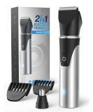 2-in-1 Intimate Razor & Nose Hair Trimmer for Men - Painless Rechargeable Waterproof Includes Sensitive Combs & Travel Lock - Buy Online on GoSupps.com