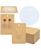 Yuronam 120 Set Earring Holder Cards with Self Sealing Bags & Earring Backs | Necklace Display Cards (Kraft, 3.5 x 2.3 Inches) - Buy Online on GoSupps.com